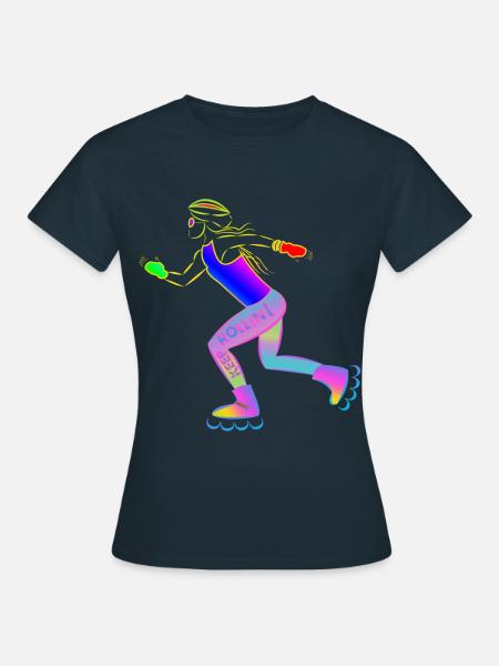 Roller Girl - Keep Rolling - Frauen T-Shirt - Navy