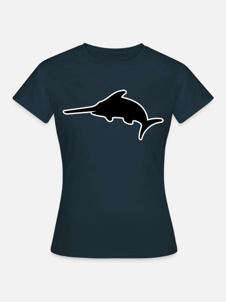 Schwertfisch Silhouette - Frauen T-Shirt - Navy