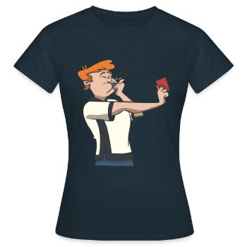Carton rouge d'arbitre de football - T-shirt Femme - marine - Devant - AI Model Female 172 dark (172cm)