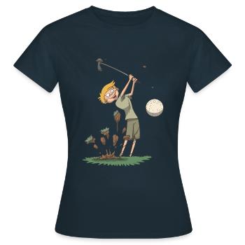 Golf Golfschwung Schlag Geschenk Idee - Frauen T-Shirt - Navy - Vorne - AI Model Female 172 dark (172cm)