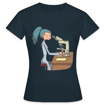 Biomedizinisch Wissenschaft Mikroskop - Frauen T-Shirt - Navy - Vorne - AI Model Female 172 dark (172cm)