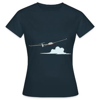 Pilote de planeur volant au-dessus des nuages - T-shirt Femme - marine - Devant - AI Model Female 172 dark (172cm)
