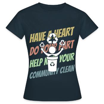 Littering Verschmutzung Umweltbewußtsein - Frauen T-Shirt - Navy - Vorne - AI Model Female 172 dark (172cm)