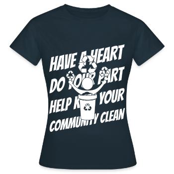 Littering Verschmutzung Umweltbewußtsein - Frauen T-Shirt - Navy - Vorne - AI Model Female 172 dark (172cm)