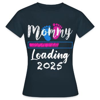 Femme enceinte 2025, maman chargement 2025 - T-shirt Femme - marine - Devant - AI Model Female 172 dark (172cm)
