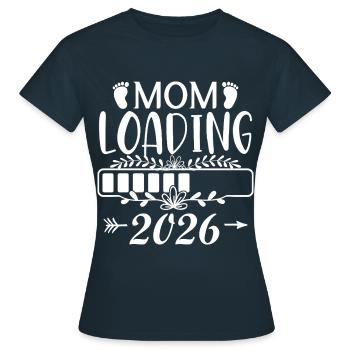 Mom Loading Annonce de grossesse 2026 - T-shirt Femme - marine - Devant - AI Model Female 172 dark (172cm)