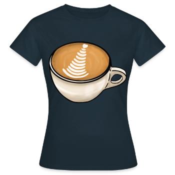 Café cappuccino - T-shirt Femme - marine - Devant - AI Model Female 172 dark (172cm)