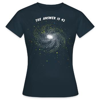 42 Is The Answer - die Antwort ist 42 - Frauen T-Shirt - Navy - Vorne - AI Model Female 172 dark (172cm)