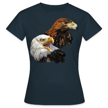Pygargue à tête blanche et aigle royal - T-shirt Femme - marine - Devant - AI Model Female 172 dark (172cm)