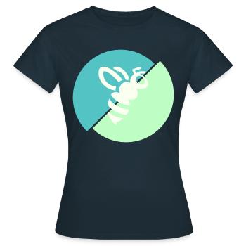 Pastellgrün Kontrastbiene - Frauen T-Shirt - Navy - Vorne - AI Model Female 172 dark (172cm)