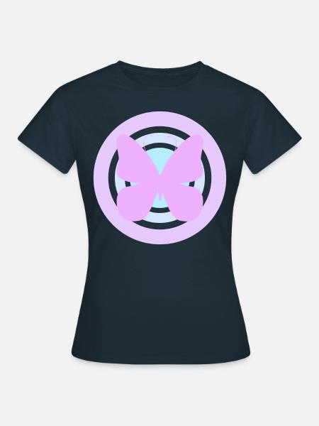Lila Himmelsschmetterling - Frauen T-Shirt - Navy
