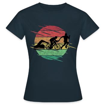 Triathlon - Frauen T-Shirt - Navy - Vorne - AI Model Female 172 dark (172cm)