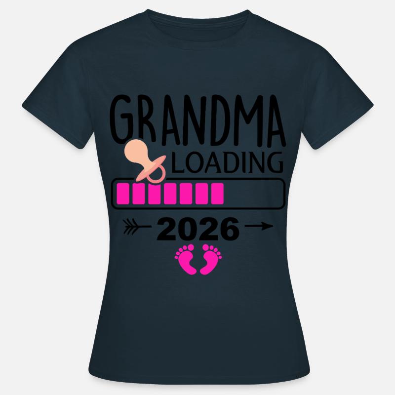 Expectant Granny Loading Bar 2026 - Women's T-Shirt - navy