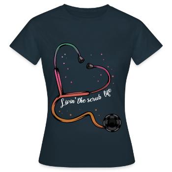 Stéthoscope cool stéthoscope cadeau cadeau - T-shirt Femme - marine - Devant - AI Model Female 172 dark (172cm)