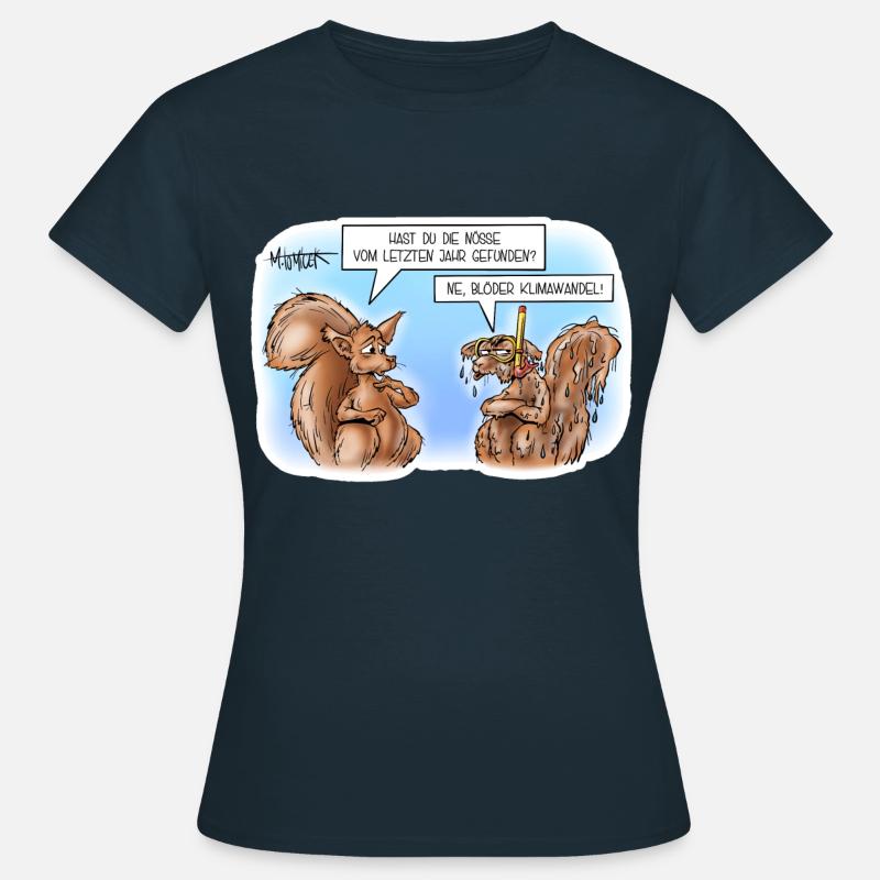 Klimawandel Eichhörnchen - Frauen T-Shirt - Navy