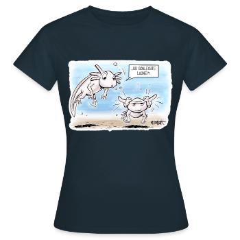 Schlechte Laune Axolotl - Frauen T-Shirt - Navy - Vorne - AI Model Female 172 dark (172cm)