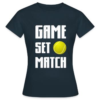 Tennis Tennisspieler Tennisplatz - Frauen T-Shirt - Navy - Vorne - AI Model Female 172 dark (172cm)