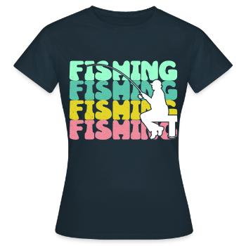 Pêche Pêche Pêche - T-shirt Femme - marine - Devant - AI Model Female 172 dark (172cm)