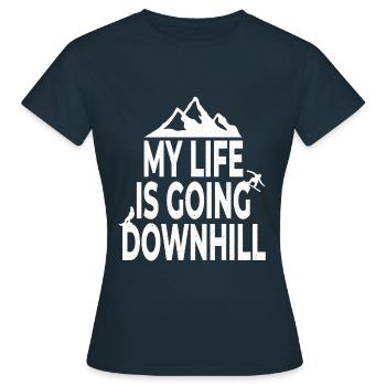 Snowboarding Snowboarding Snowboarding Snowboarder - Women's T-Shirt - navy - Front - AI Model Female 172 dark (172cm)