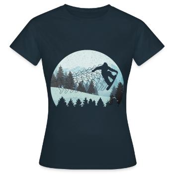 Snowboarding Snowboarding Snowboarding Snowboarder - Women's T-Shirt - navy - Front - AI Model Female 172 dark (172cm)