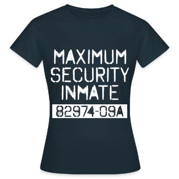 Halloween Prison Prison Costume Hommes Femmes Prisonnier - T-shirt Femme - marine - Devant - AI Model Female 172 dark (172cm)