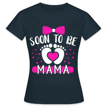 Pregnant, Soon I'll be a mom, Pregnancy - Women's T-Shirt - navy - Front - AI Model Female 172 dark (172cm)