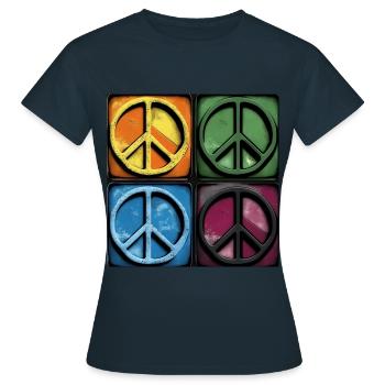 Symboles de paix colorés - T-shirt Femme - marine - Devant - AI Model Female 172 dark (172cm)