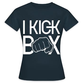 Ich Kickboxe Kickboxer Kickboxen Kickboxing - Frauen T-Shirt - Navy - Vorne - AI Model Female 172 dark (172cm)