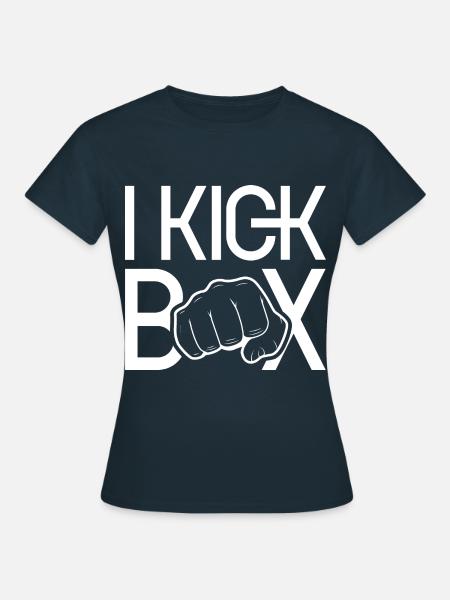 Ich Kickboxe Kickboxer Kickboxen Kickboxing - Frauen T-Shirt - Navy