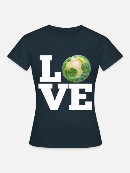 LOVE ROSENKOHL - LOVE BRUSSEL SPROUTS - Frauen T-Shirt - Navy