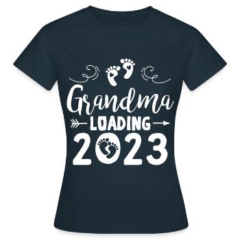 Grand-mère-à-être 2023 Grand-mère chargement 2023 Grand-mère - T-shirt Femme - marine - Devant - AI Model Female 172 dark (172cm)