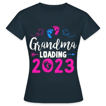 Grand-mère-à-être 2023 Grand-mère chargement 2023 Grand-mère - T-shirt Femme - marine - Devant - AI Model Female 172 dark (172cm)