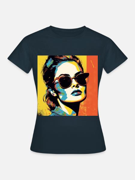 Pop Art Coole Frau - Frauen T-Shirt - Navy