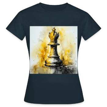 Évêque d’échecs jaune - T-shirt Femme - marine - Devant - AI Model Female 172 dark (172cm)