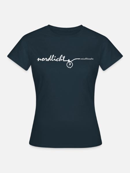 nordlicht. - quer, weiß - Frauen T-Shirt - Navy