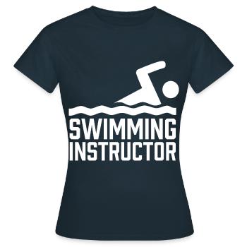 Swimming Instructor Swimming Swimming Coach Swimming Course - Women's T-Shirt - navy - Front - AI Model Female 172 dark (172cm)