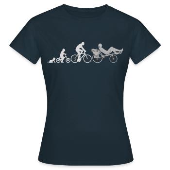Evolution Liegerad - Frauen T-Shirt - Navy - Vorne - AI Model Female 172 dark (172cm)