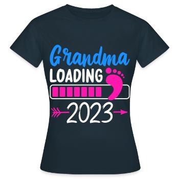 2023 Oma Loading Werdende Oma Großmutter - Frauen T-Shirt - Navy - Vorne - AI Model Female 172 dark (172cm)