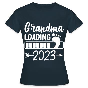 2023 Oma Loading Werdende Oma Großmutter - Frauen T-Shirt - Navy - Vorne - AI Model Female 172 dark (172cm)