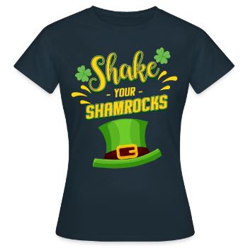 Shamrocks de jour de ST PATRICK - T-shirt Femme - marine - Devant - AI Model Female 172 dark (172cm)