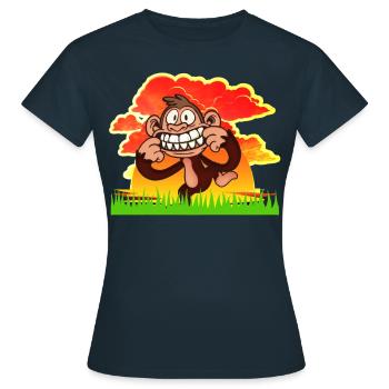 MONKEY - T-shirt Femme - marine - Devant - AI Model Female 172 dark (172cm)