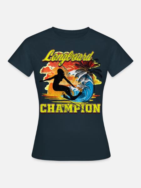 Surf Longboard CHAMPION - Frauen T-Shirt - Navy