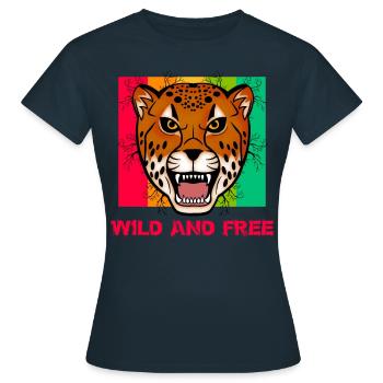 Wild and Free tiger - T-shirt Femme - marine - Devant - AI Model Female 172 dark (172cm)