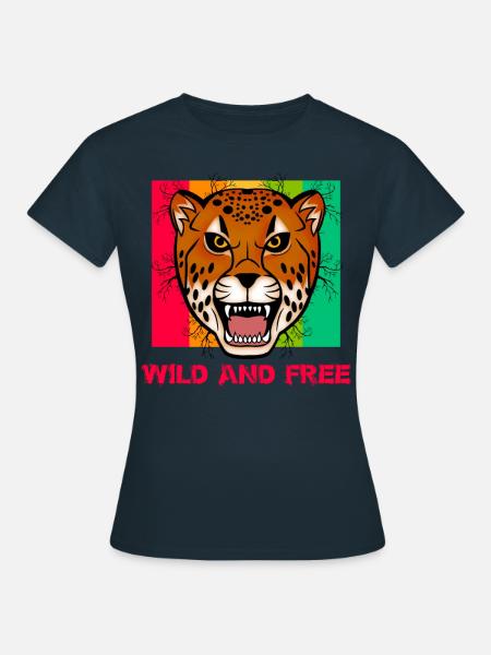 Wilde en Vrije tijger - Vrouwen T-shirt - navy