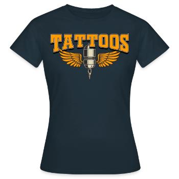 tattoo needle - Women's T-Shirt - navy - Front - AI Model Female 172 dark (172cm)