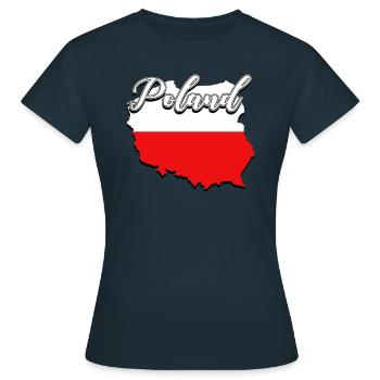 Pologne - T-shirt Femme - marine - Devant - AI Model Female 172 dark (172cm)