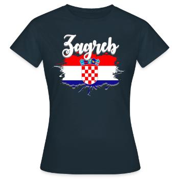 Croatie Zagreb - T-shirt Femme - marine - Devant - AI Model Female 172 dark (172cm)