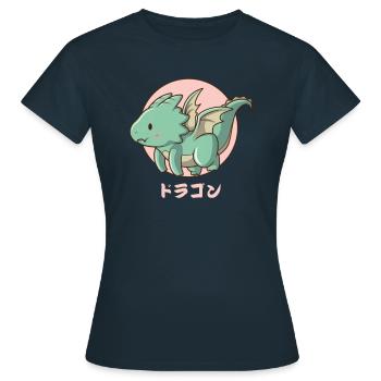Dragon volant Harajuku - T-shirt Femme - marine - Devant - AI Model Female 172 dark (172cm)