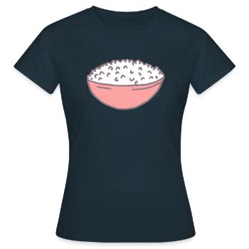 Reis Essen Teller - Frauen T-Shirt - Navy - Vorne - AI Model Female 172 dark (172cm)