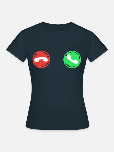 Anruf Symbol Lustig - Frauen T-Shirt - Navy